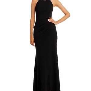 Aqua Elegant Black Evening Gown